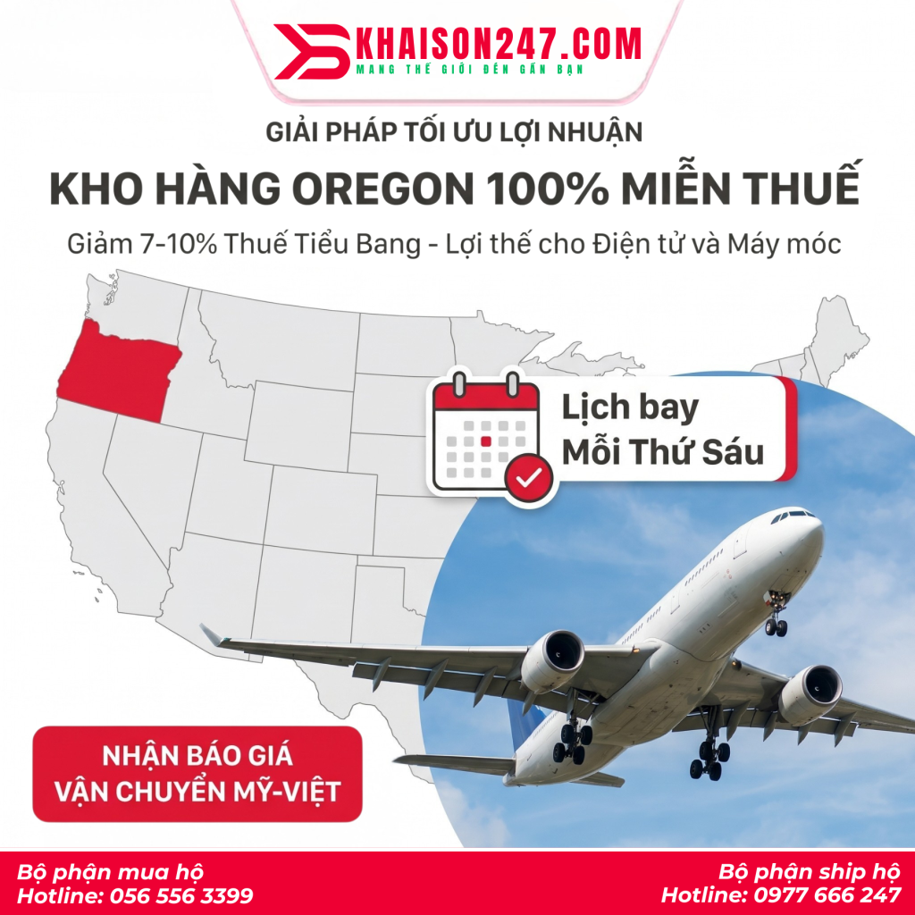 kho Oregon miễn thuế nhập hàng Amazon 2026