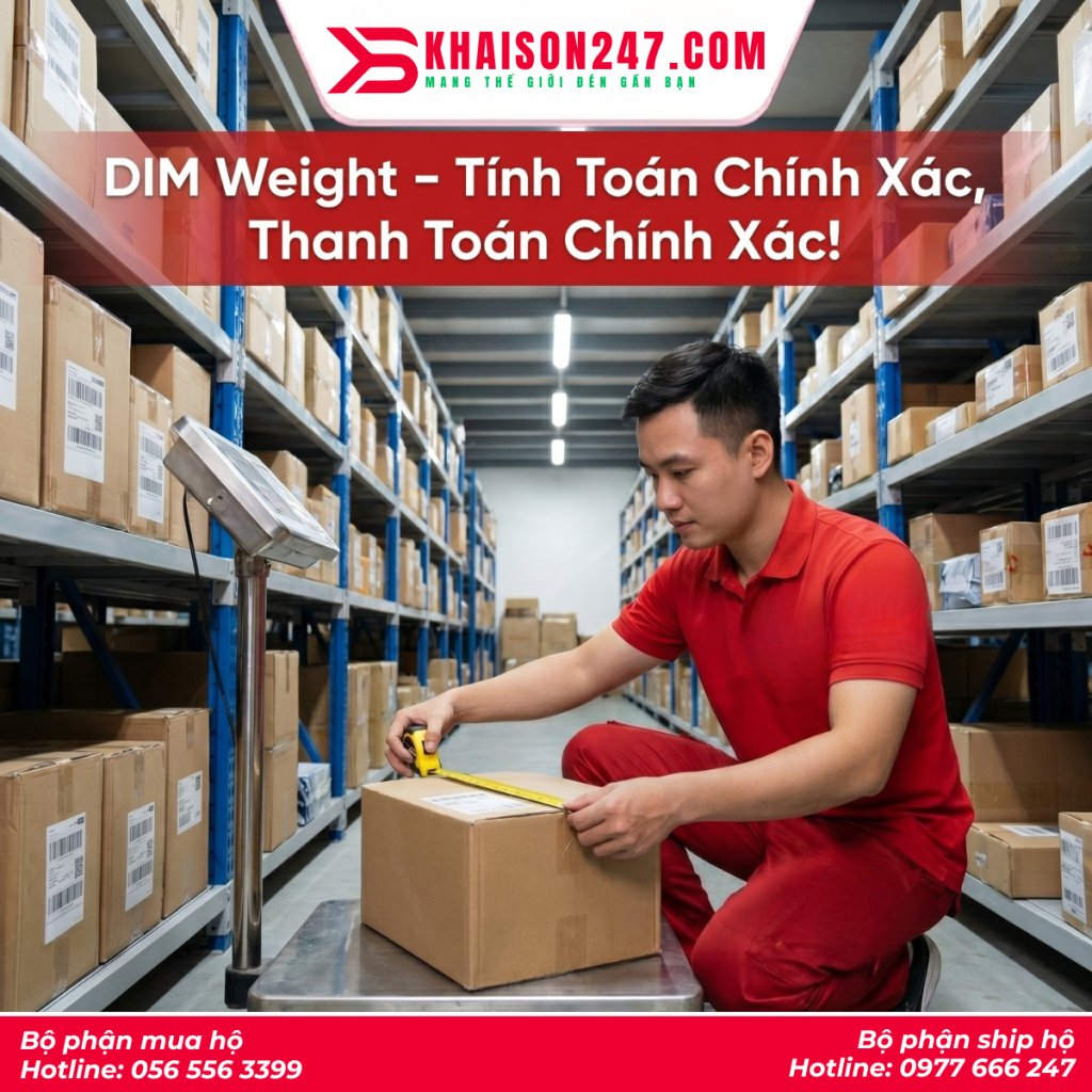 dim weight là gì cách tính cước vận chuyển quốc tế KhaiSon247